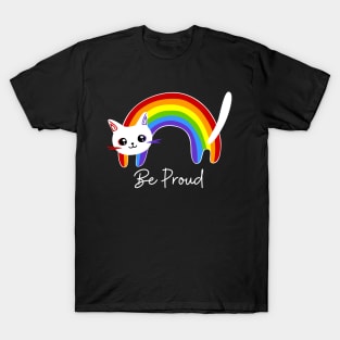 Cat be proud lgbt, Rainbow Pride Cat, funny Cat LGBTQ colorful, kawaii cute cat Lgbt, cat lover gift T-Shirt